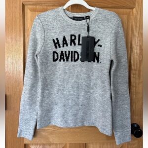 Harley-Davidson® Women's Midwest Intarsia Knit Sweater - Grey 96422-23VW SMALL